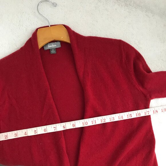 Neiman Marcus Cashmere Cardigan Red Open Front Womens XS - Picture 7 of 8